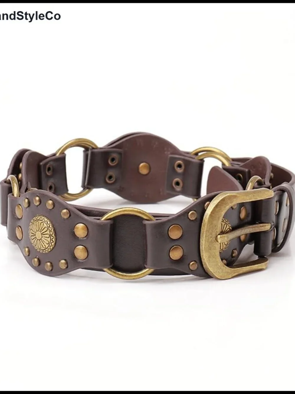 Western Rivet Vintage Concho Cowgirl Belt for Jeans Pants S/M